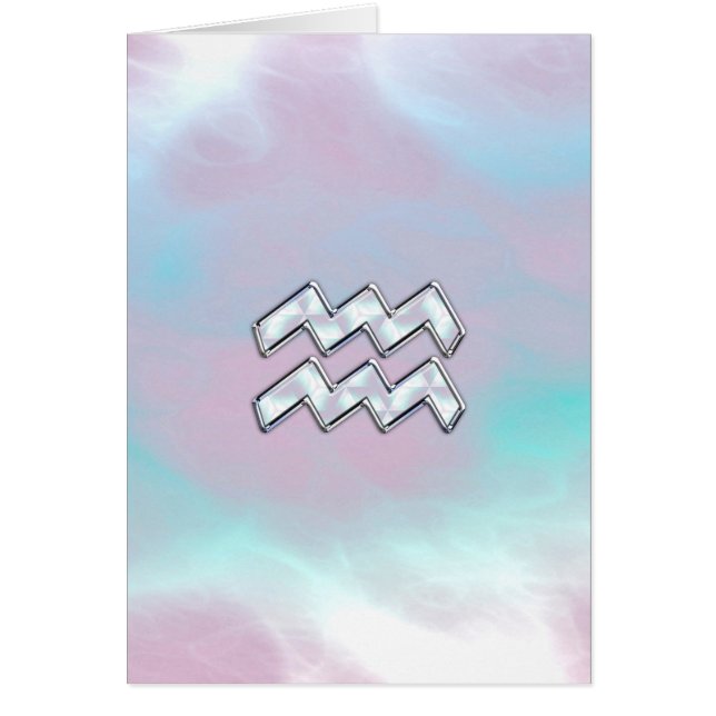 Aquarius Zodiac Symbol Mor i Pearl Nacre Hälsningskort (Framsidan)