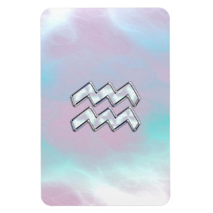 Aquarius Zodiac Symbol Mor i Pearl Nacre Magnet