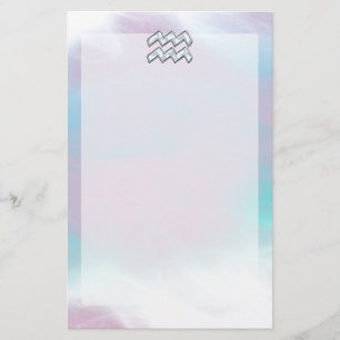 Aquarius Zodiac Symbol Mor på Pearl Decor Brevpapper