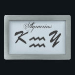 Aquarius Zodiac Symbol Standard av Kenneth Yoncich<br><div class="desc">Aquarius Zodiac Symbol Standard,  Bälte Buckle. Bilder Copyright (C) Kenneth Kenji Yoncich. Alla Höger reserverade.</div>