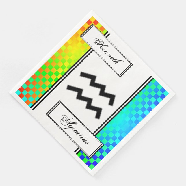 Aquarius Zodiac Symbol Standard av Kenneth Yoncich Pappersservett (Hörn)