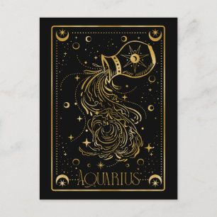 Aquarius zodiac-symbol vykort