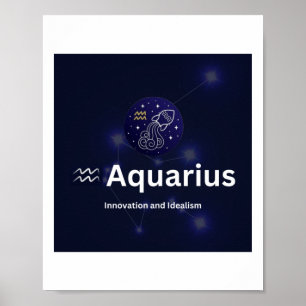 Aquarius Zodiac-symboletikett Poster