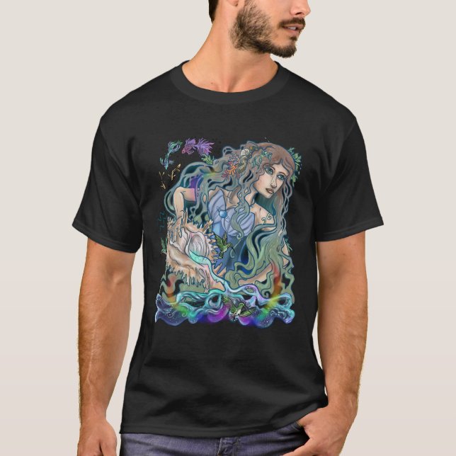 Aquarius Zodiac T Shirt (Framsida)