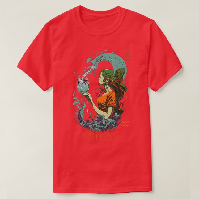 aquarius zodiac t shirt (Design framsida)