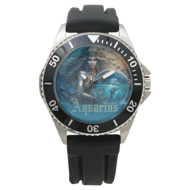 Aquarius Zodiac-tecken Armbandsur (Framsida)
