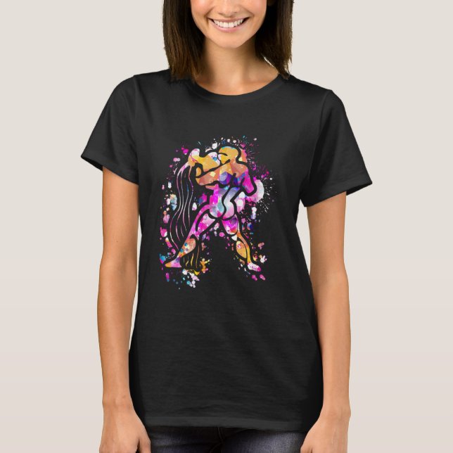 Aquarius Zodiac-tecken Astrologi T Shirt (Framsida)