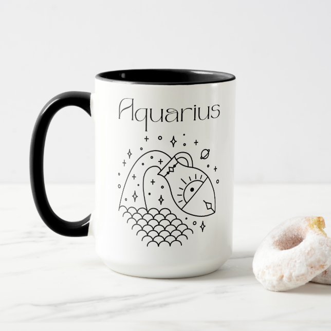 Aquarius Zodiac-tecken Astrologisk Mugg (Med munk)