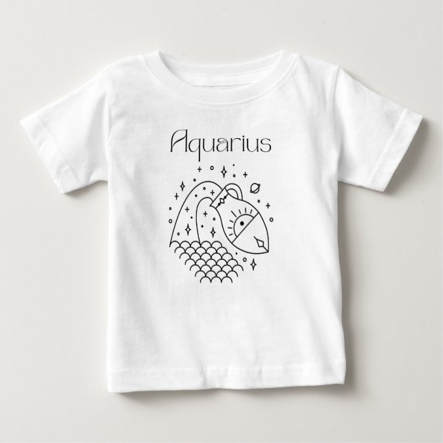 Aquarius Zodiac-tecken Astrologisk T Shirt (Framsida)