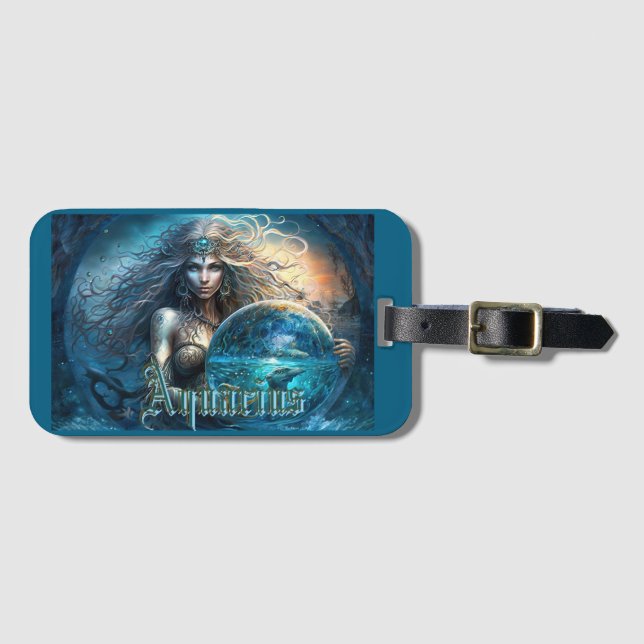 Aquarius Zodiac-tecken Bagagebricka (Framsida horisontal)