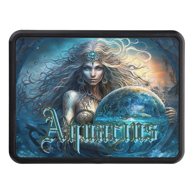Aquarius Zodiac-tecken Dragkroksskydd (Framsidan)