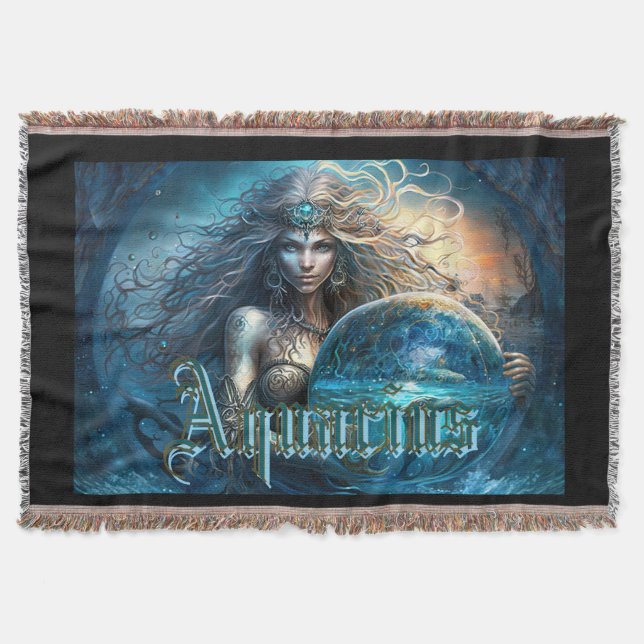 Aquarius Zodiac-tecken Filt (Framsidan)