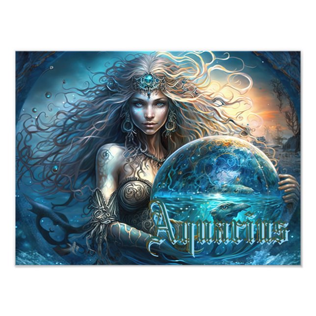 Aquarius Zodiac-tecken Fototryck (Framsidan)