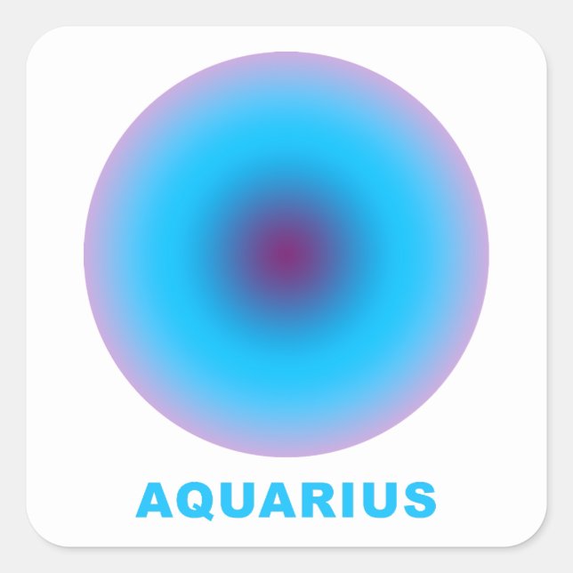Aquarius Zodiac-tecken Fyrkantigt Klistermärke (Framsida)