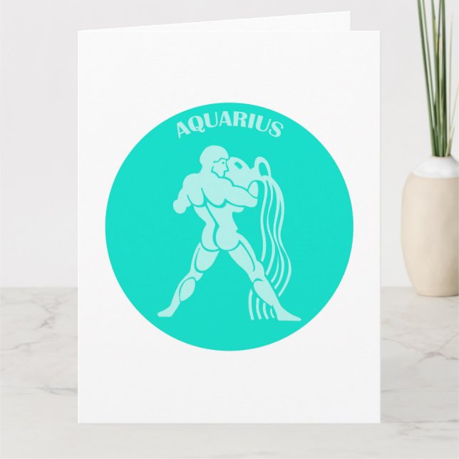 Aquarius, Zodiac-tecken, Horoscope, Astrologi Kort (Framsida)