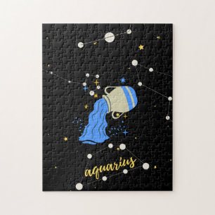 Aquarius Zodiac-tecken i rymden Pussel