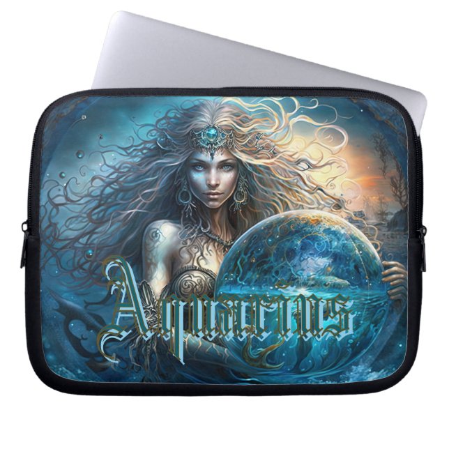 Aquarius Zodiac-tecken Laptop Fodral (Framsidan)