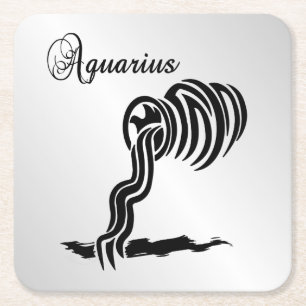 Aquarius Zodiac-tecken och -symbol Underlägg Papper Kvadrat