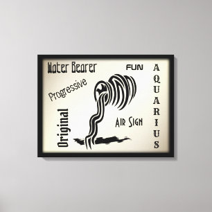 Aquarius Zodiac-tecken och symbolram Canvastryck