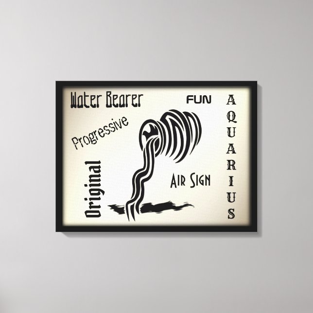 Aquarius Zodiac-tecken och symbolram Canvastryck (Framsida)