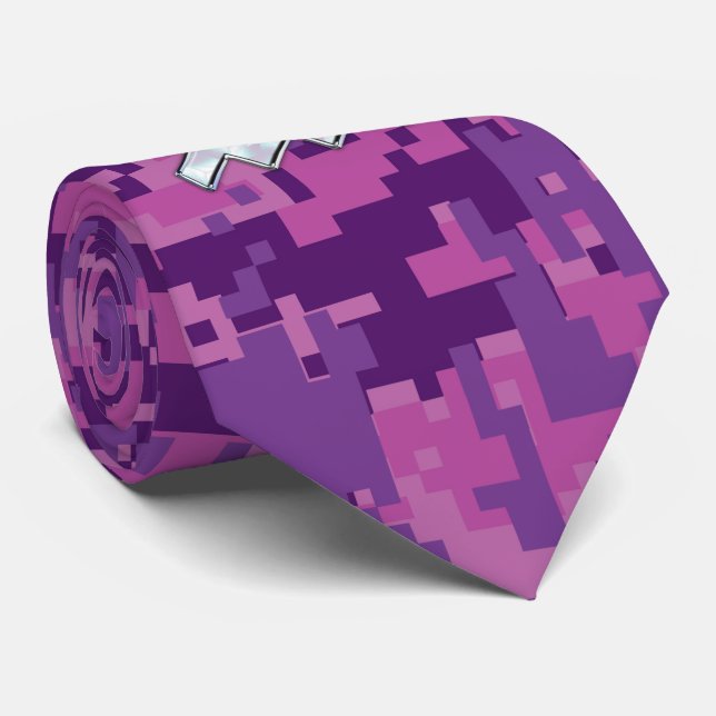 Aquarius Zodiac-tecken på Rosa Digital Camouflage Slips (Rullad)