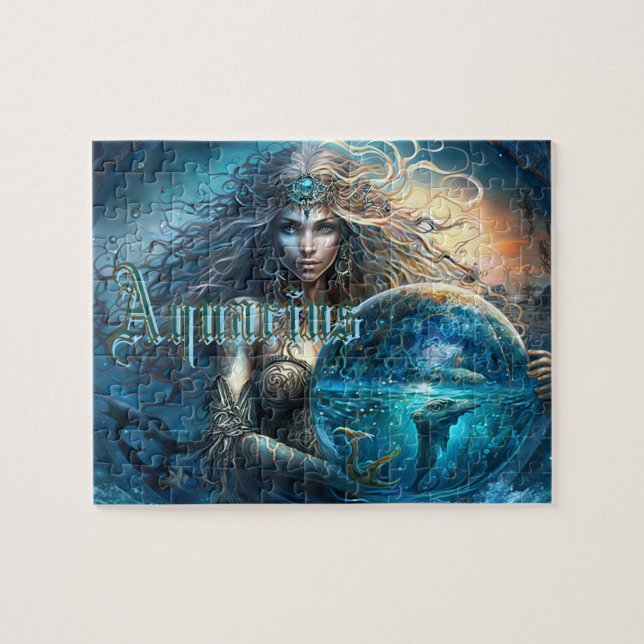 Aquarius Zodiac-tecken Pussel (Horisontell)