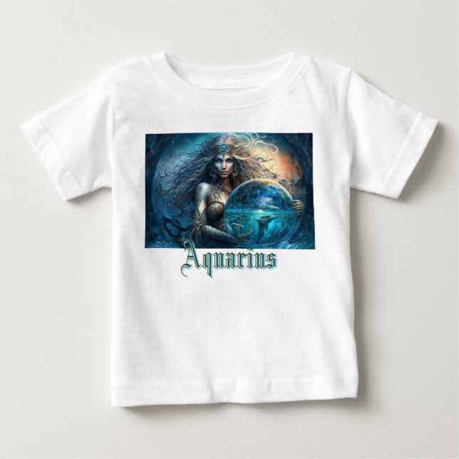 Aquarius Zodiac-tecken T Shirt (Framsida)
