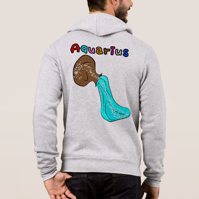 Aquarius Zodiac-tecken | Vatten Bearer Astrology T Shirt (Baksida)