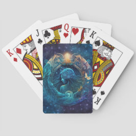 Aquarius Zodiac-tecken Vattenfärgsdesign Casinokort