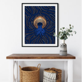 Aquarius Zodiac-tecken | Zodiac Digital Print Poster