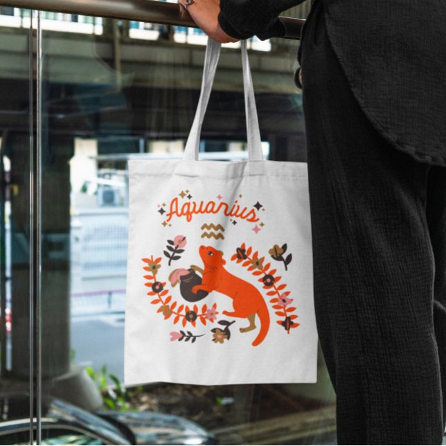 Aquarius Zodiac Tote Bag Tygkasse (Skapare uppladdad)