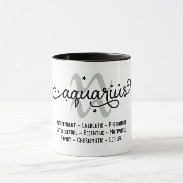Aquarius Zodiac Traits Mugg (Center)