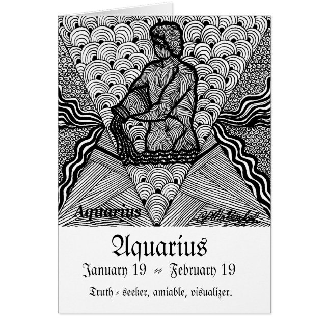 Aquarius   (Zodiac undertecknar), Hälsningskort (Framsidan)