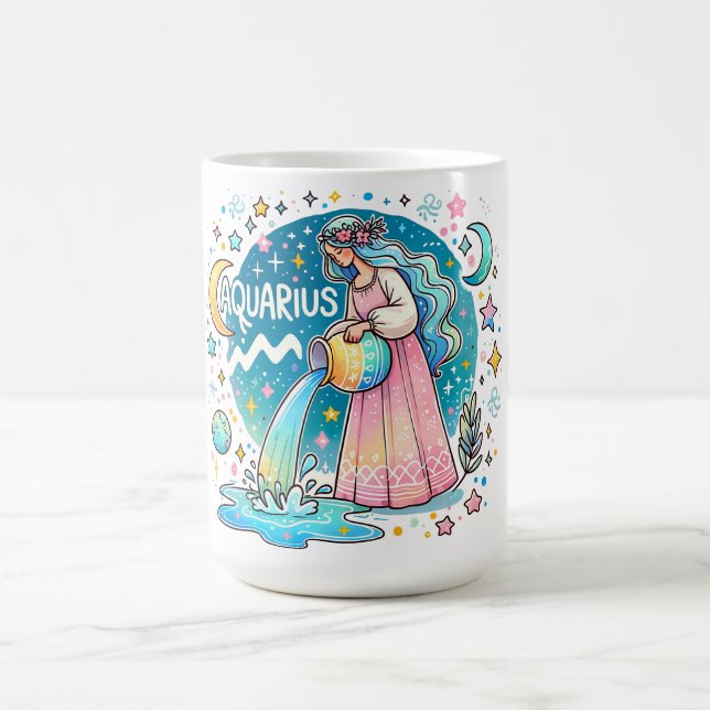 Aquarius Zodiac Water Bearer Astrology Kaffemugg (Center)