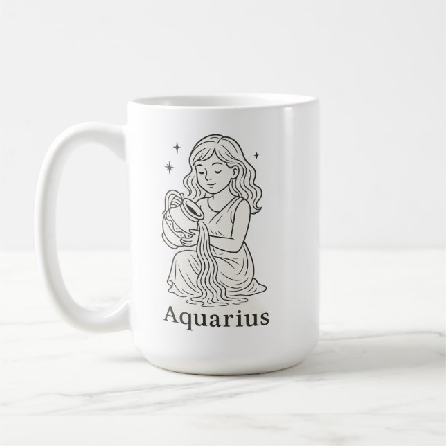 Aquarius Zodiac Woman  Kaffemugg (Vänster)