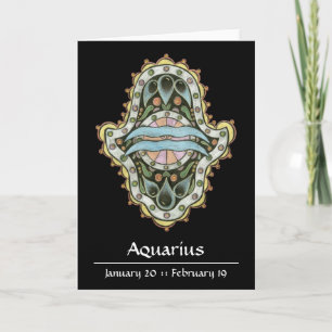Aquariusen Khamsa noterar kortet Kort