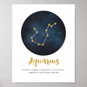 Aquariusstjärnteckentryck Poster