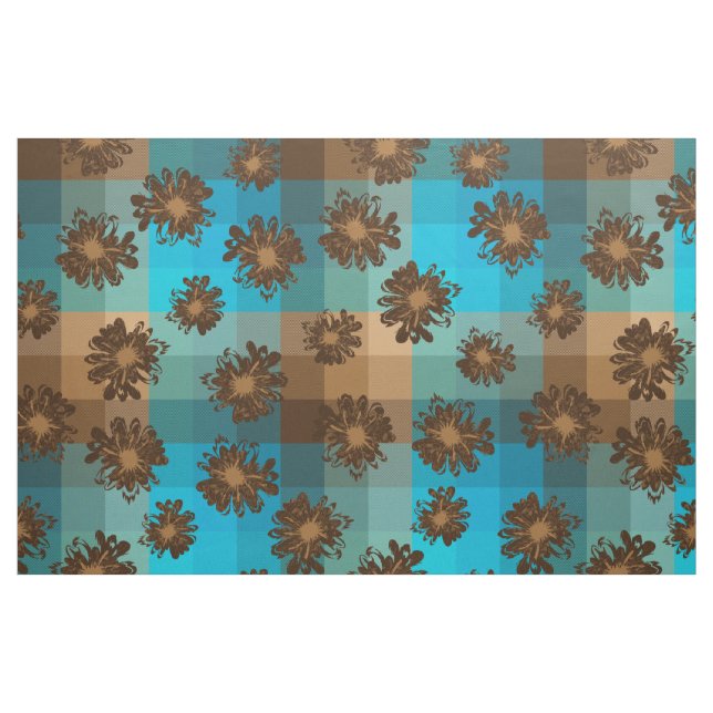 Aquariusvintagepläd & Psychedelic blommigt Tyg (Fat Quarter)