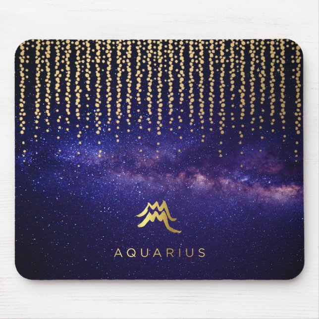 AquariusZodiac undertecknar datoren Mousepad Musmatta (Framsidan)