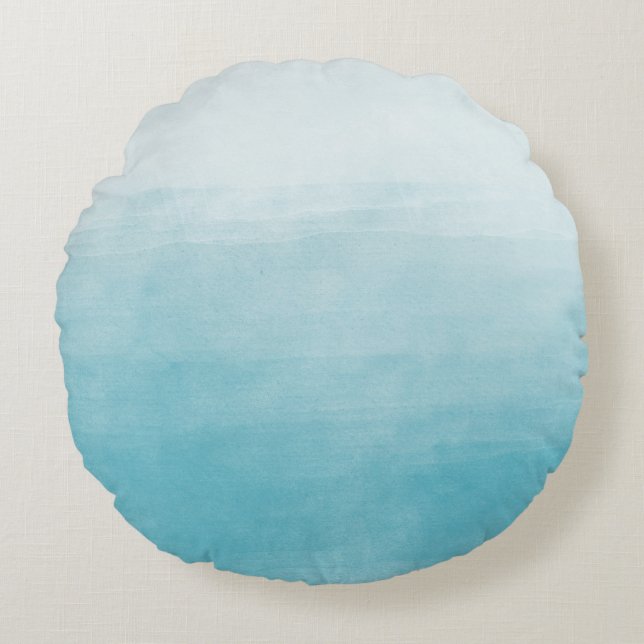 Aquasalighetvattenfärg Ombre Rund Kudde (Framsidan)
