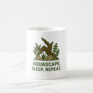 Aquascape. Sov. Upprepa. - Minimalistiskt Aquarium Kaffemugg