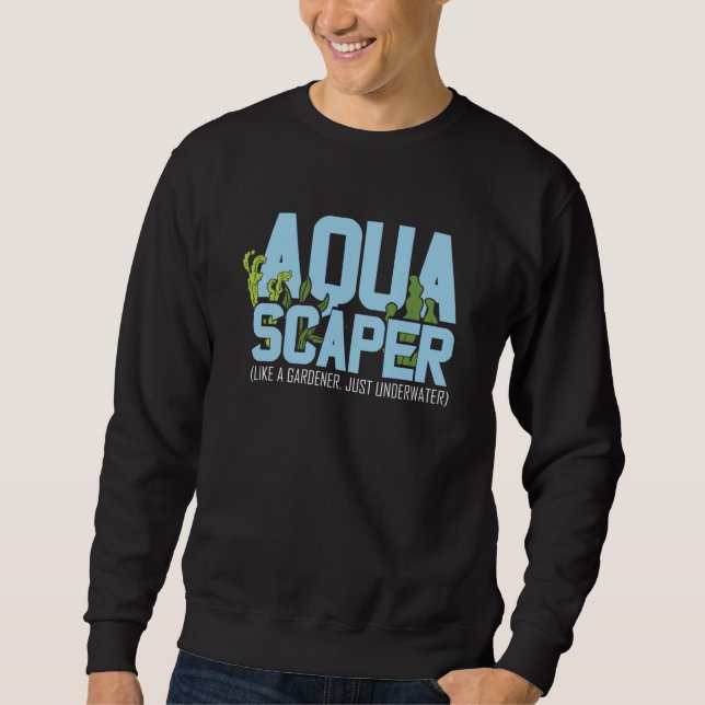 Aquascaper Like Gardener Underwater Aquarium Fishk Lång Ärmad Tröja (Framsida)