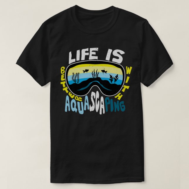 Aquascaping Aquarium Underwater  T Shirt (Design framsida)