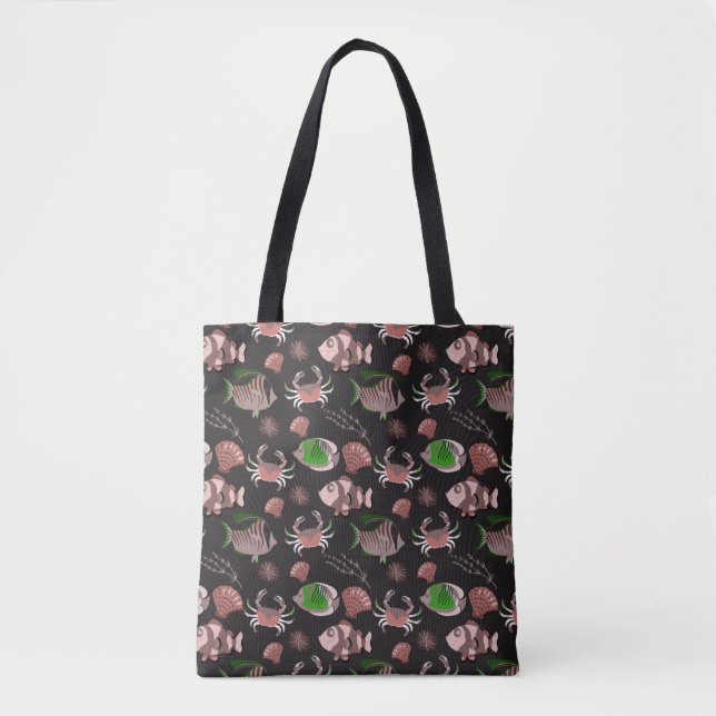 Aquatic animals pattern | ocean underwater life 12 tygkasse (Framsida)
