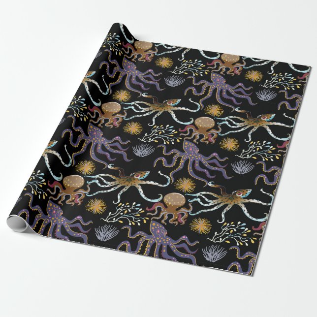 Aquatic animals pattern | ocean underwater life 29 presentpapper (Utrullad)