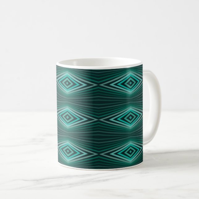 Aquatic Colors In Angled Watercolor Paint Stripes Kaffemugg (Framsida höger)