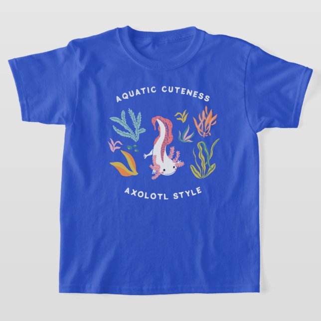 Aquatic Cuteness Axolotl T Shirt (Laydown)