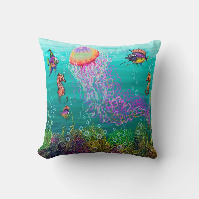 Aquatic Fantasy Kudde (Framsida)