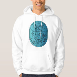 Aquatic Horizon – Maneter & Sol En Linje Porträtt Hoodie