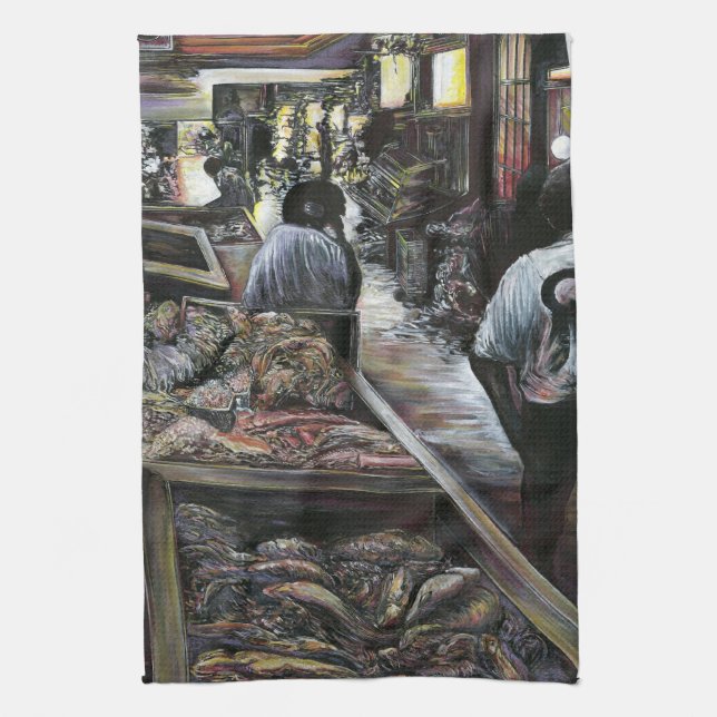 Aquatic, men kysst med Desert Vind, Jerusalem Kökshandduk (Vertikal)